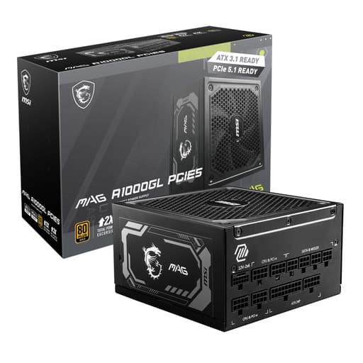 MSI MAG A1000GL PCIe5 1000W 80+ Gold (ATX 3.0, Fully Modular)