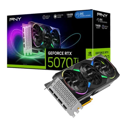 PNY GeForce RTX 5070 Ti 16GB ARGB Overclocked Triple Fan